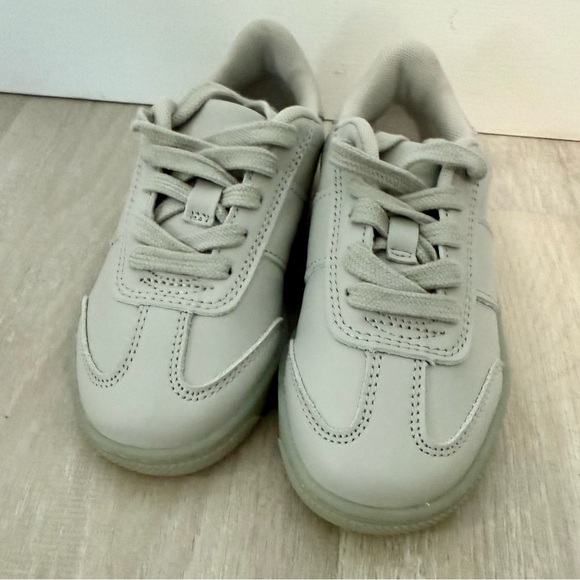 New Zara Kids Shoes Boys Leather Gray Sneakers Sz 12 - Picture 8 of 10